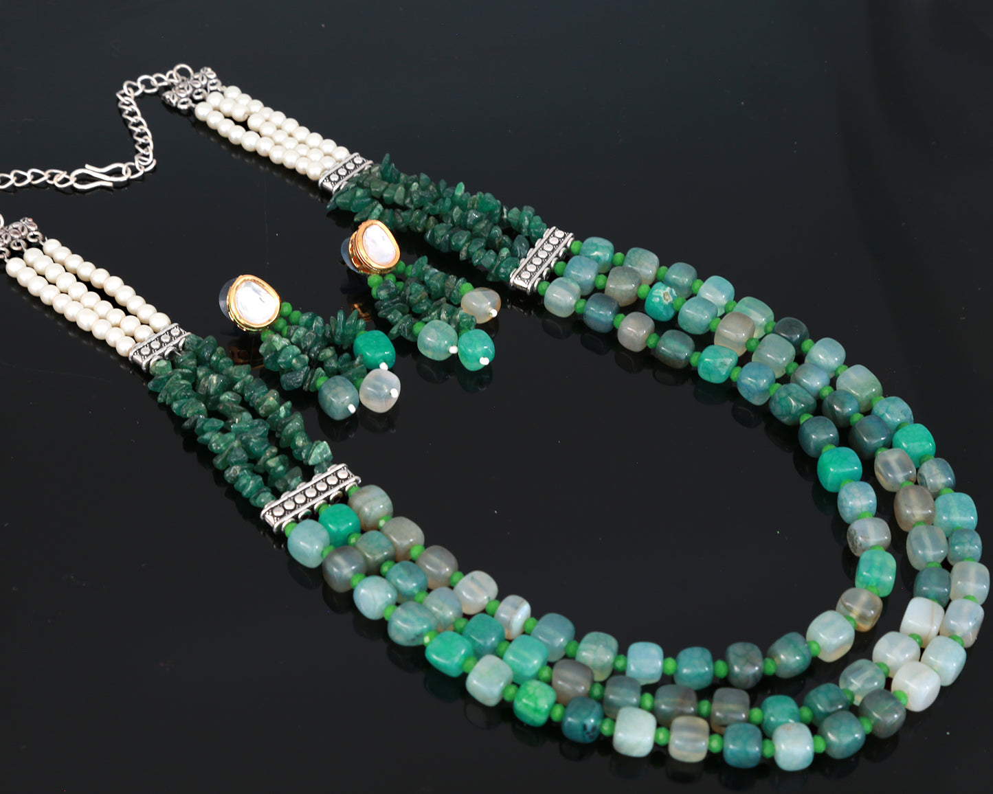 Pink Bead multi strand Long necklace, beaded multi layer necklace, Party wear Designer Statement bead necklace