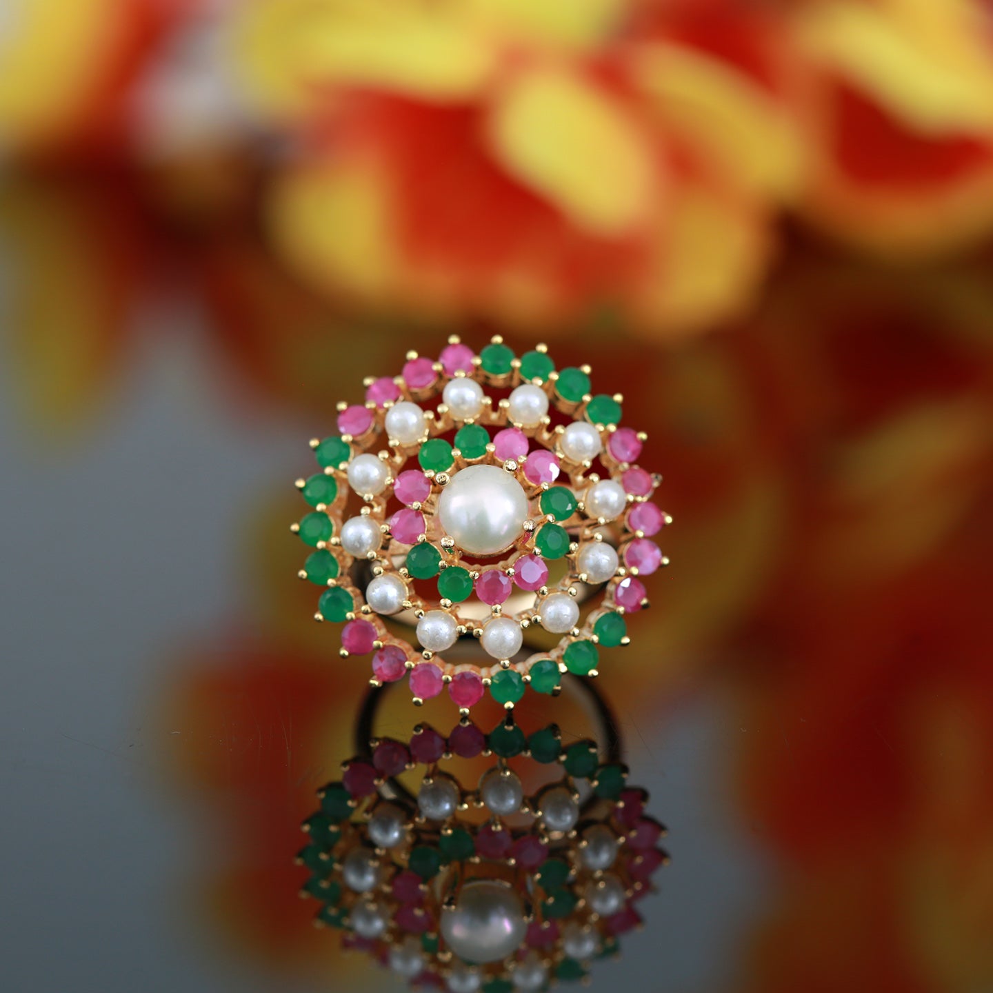 American diamond gold ring design Clearance