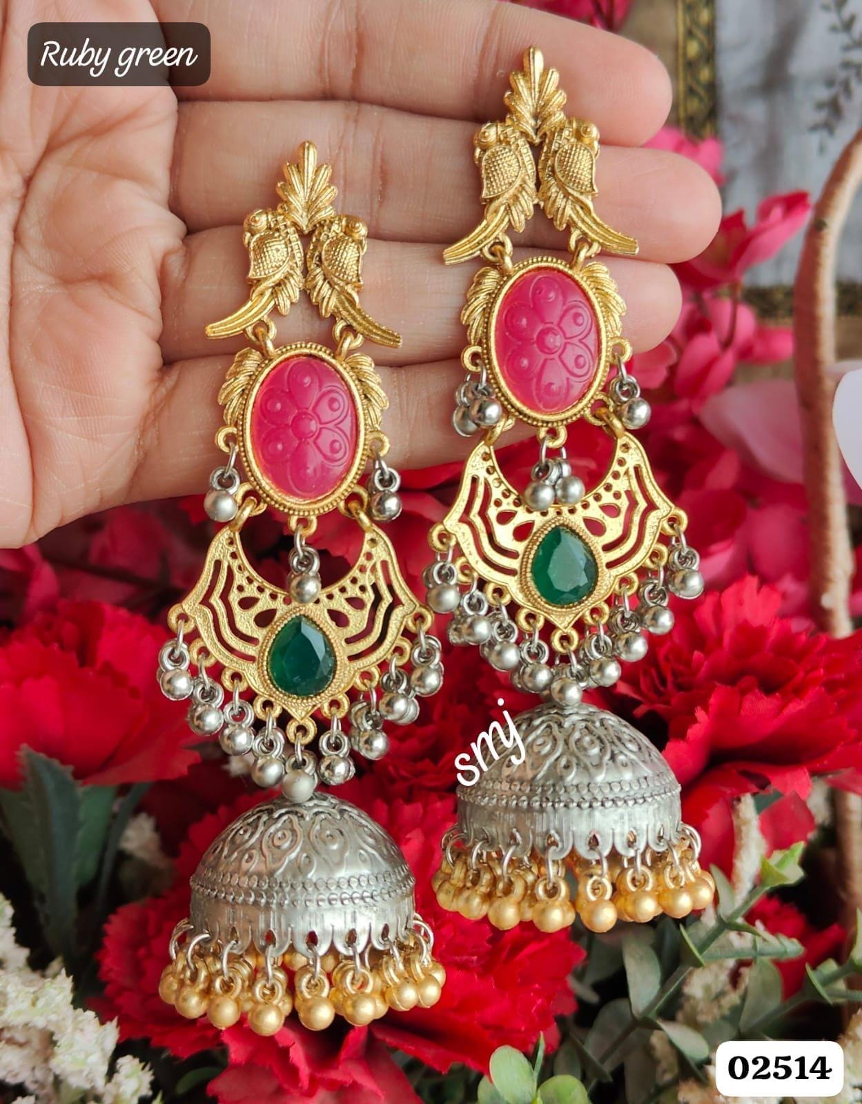 Oxidized Silver & Gold Jhumka Earrings with Ghungroo Bells| Dual Tone Jhumka Earrings| Statement Earrings| Bohemian Jhumka Earrings