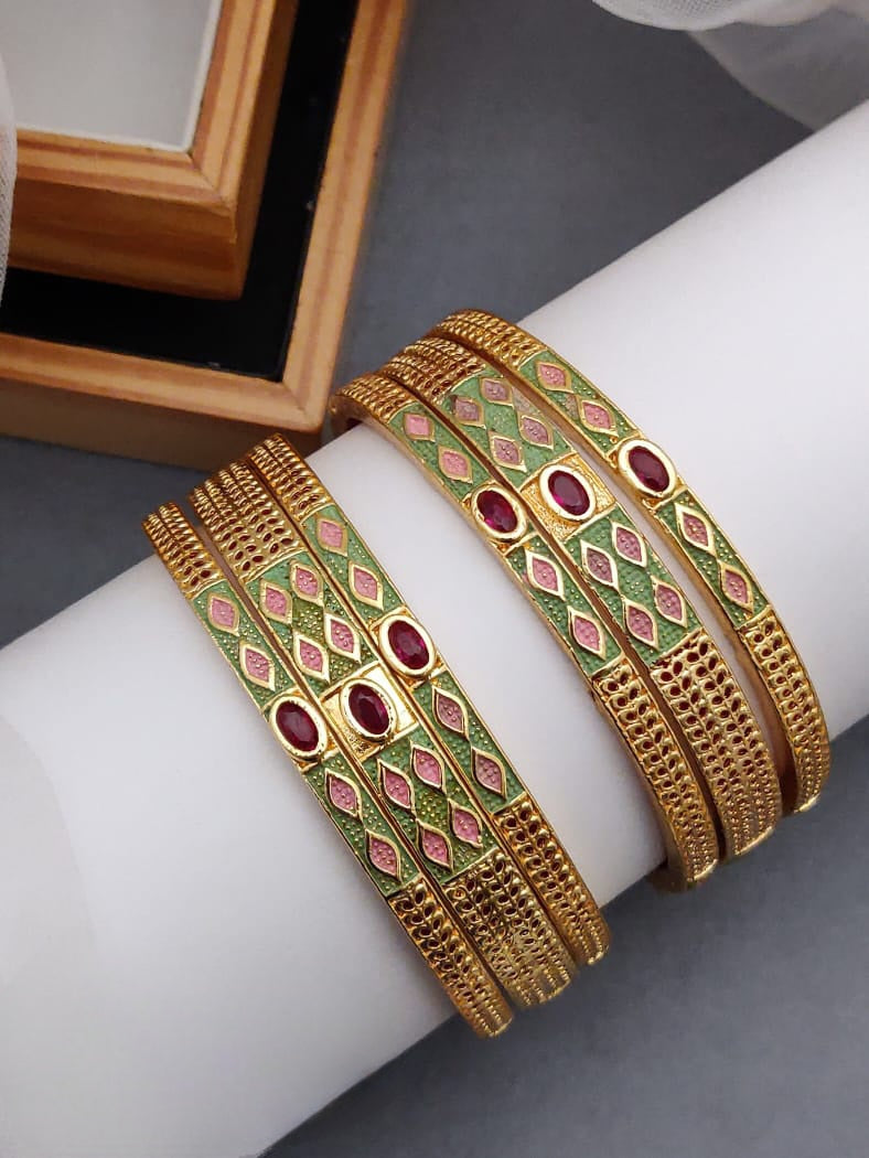 6 piece gold filled bangle set with price, 1gm gold bangles, Latest design Fashion set bangles, Indian traditional bangle set, Bangle Bracelets