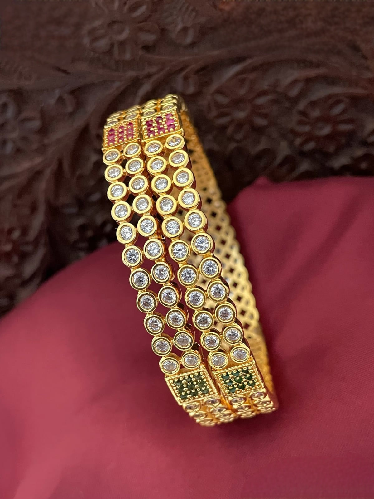 Round white American Diamond Crystal bangles, 2 pcs bangles