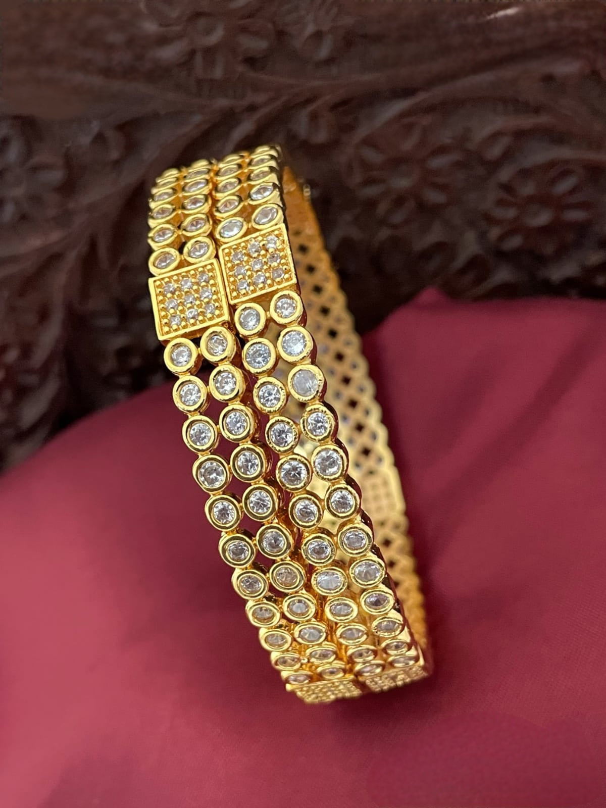 Round white American Diamond Crystal bangles, 2 pcs bangles