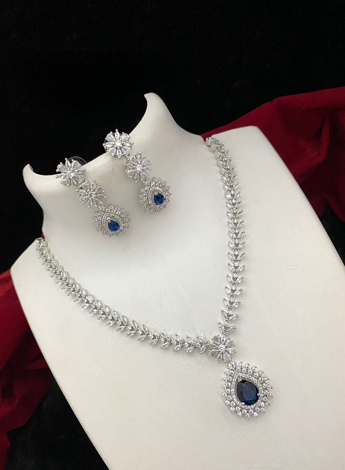 American Diamond Necklaces, CZ AD Jewelry, Bollywood fashion Indian Jewelry, Wedding bridal Necklace