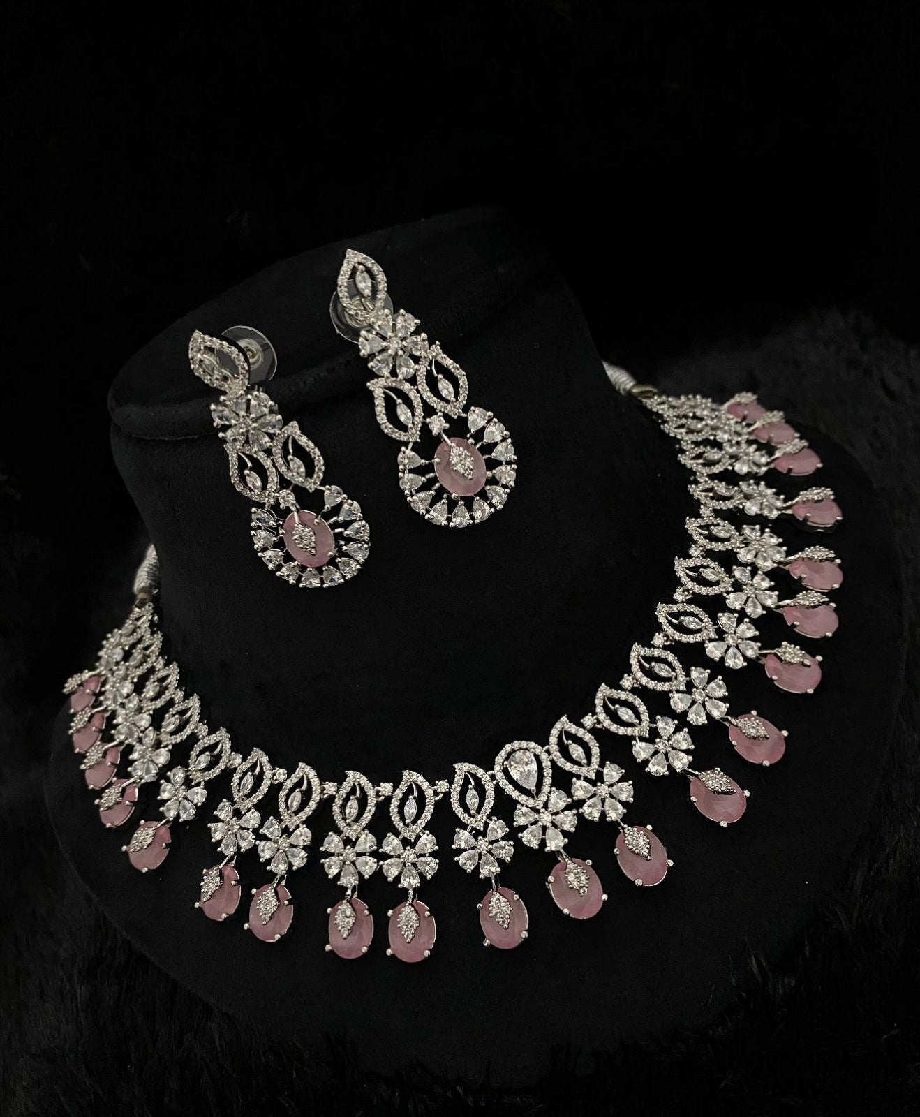 Silver American Diamond Sapphire Blue CZ choker necklace | Indian wedding jewelry | Bollywood Bridal Pakistani Necklace | statement Necklace