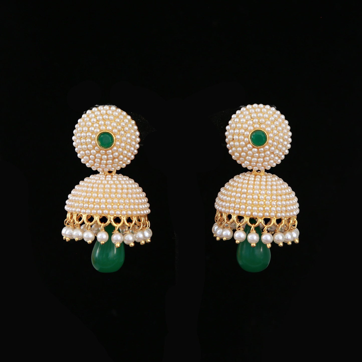 Light Weight Pearl hoop Jhumka chandbali Earrings| Small Pearl Jhumka Jhumki Earrings Low price| | South Indian style jewelry |Gift for her