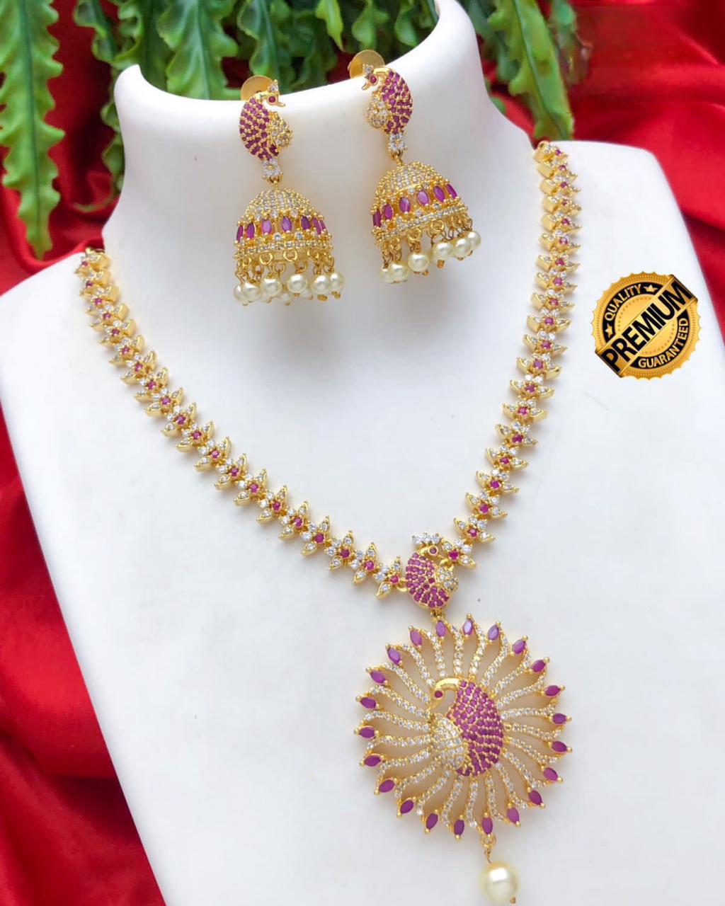Ad stone peacock pendant | Beautiful AD Peacock Pendant set with color stone work |American Diamond Indian Bollywood Dancing Peacock jewelry
