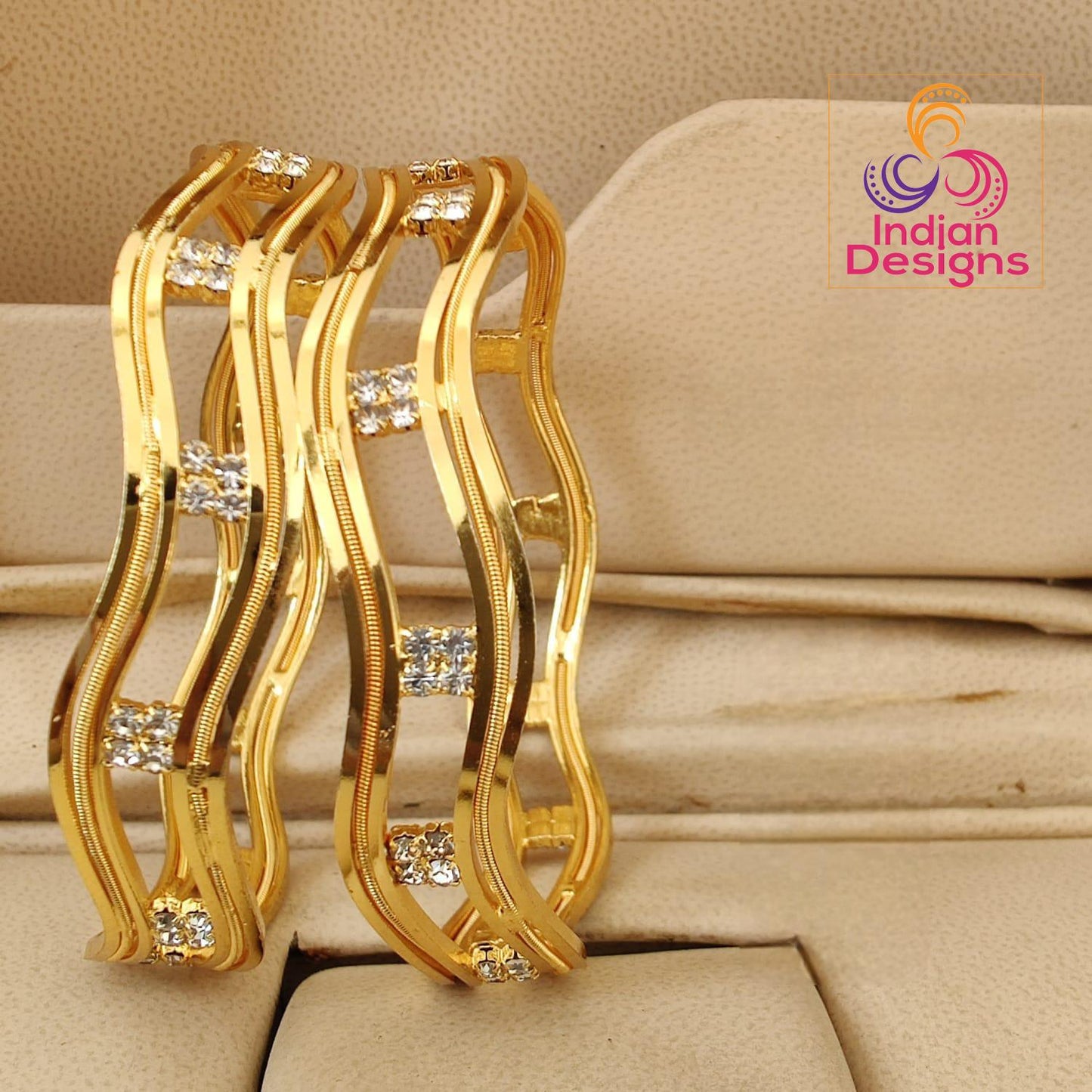 One Gram Gold Plated Bangle Bracelet set-Light Weight |Daily wear Bangle designs in Best price |One Gram Gold bangle set of 2 | Gift for her