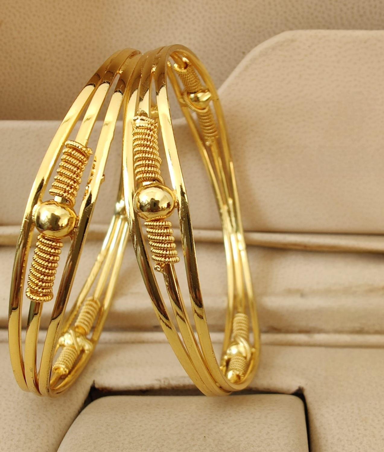 One Gram Gold Plated Bangle Bracelet set-Light Weight |Daily wear Bangle designs in Best price| Delicate Gold bangle set of 2 |Gift for her