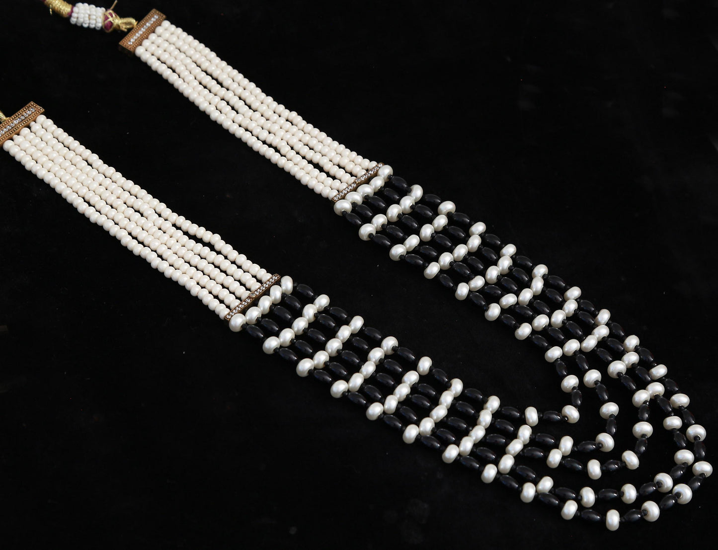 Multi-strand pearl & bead rani haar mala necklace| long indian wedding necklace| ruby/teal/amber/purple| gift for her