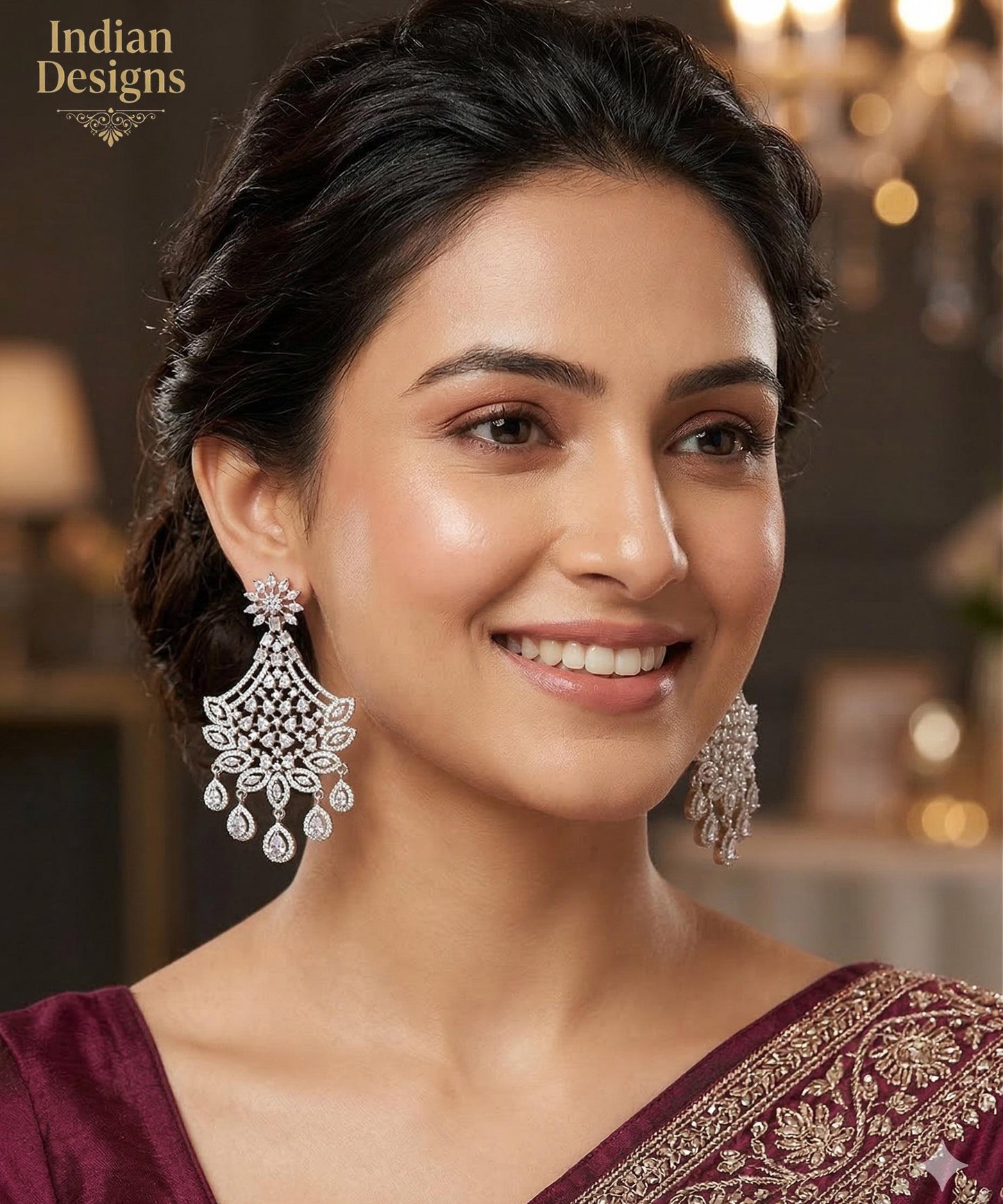 CZ stone Indian Earrings| Large Bridal Statement Jhumka| Ruby Pink Diamond Drop Earrings| Bollywood Party Wear Earrings| Gift for Her