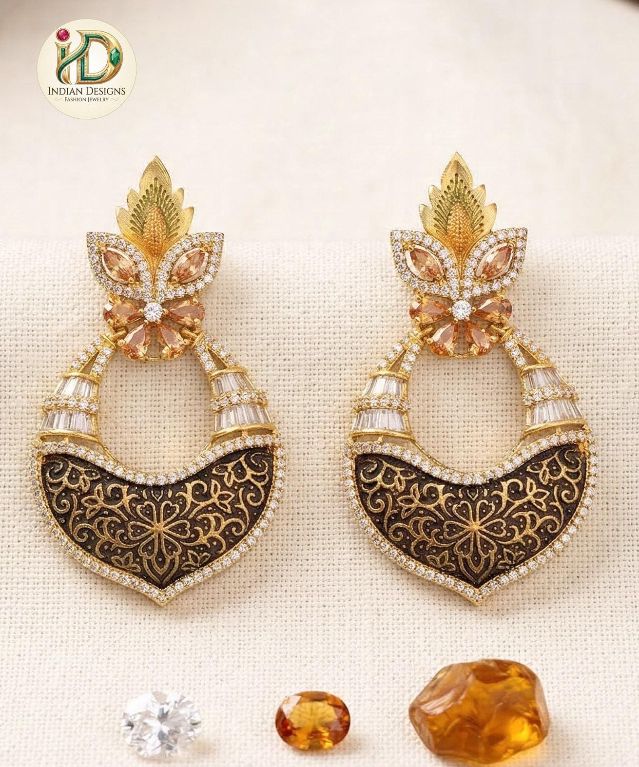 Antique Gold Chandbali Earrings| Indian Nakshi Fusion Jhumka| Ruby Emerald Statement Earrings| Bollywood Party Wear Earrings| Gift for her