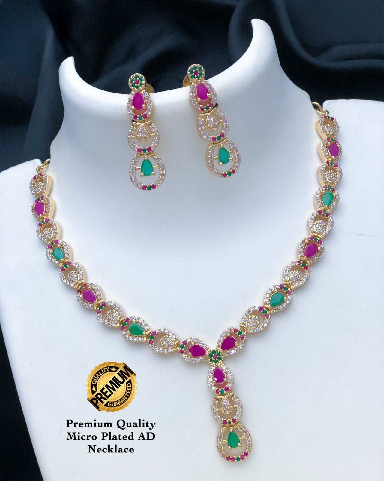 Ruby emerald diamond necklace Clearance