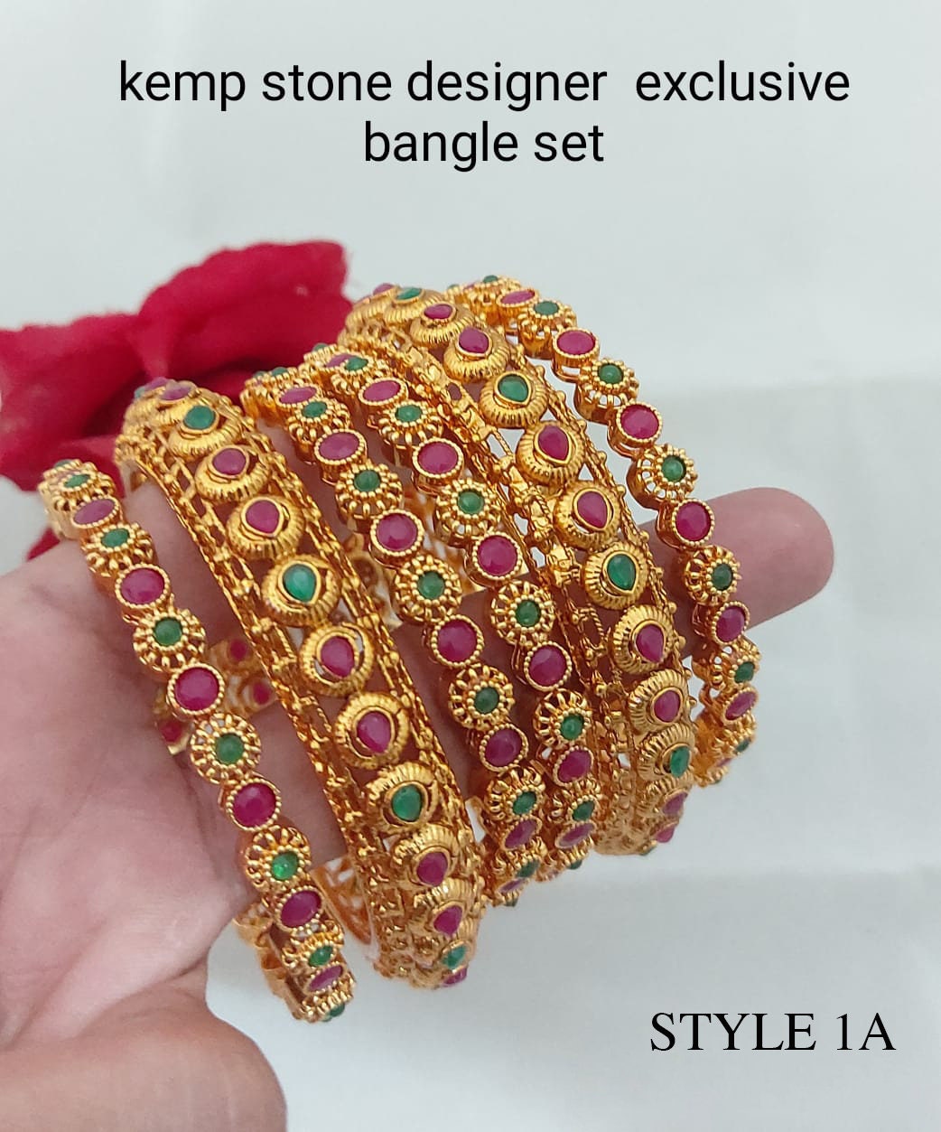 6 Piece of Gold Plated Light Weight Bangles | Traditional Temple Jewelry | Peacock design bangles gold Polish | One gram Gold bridal bangles