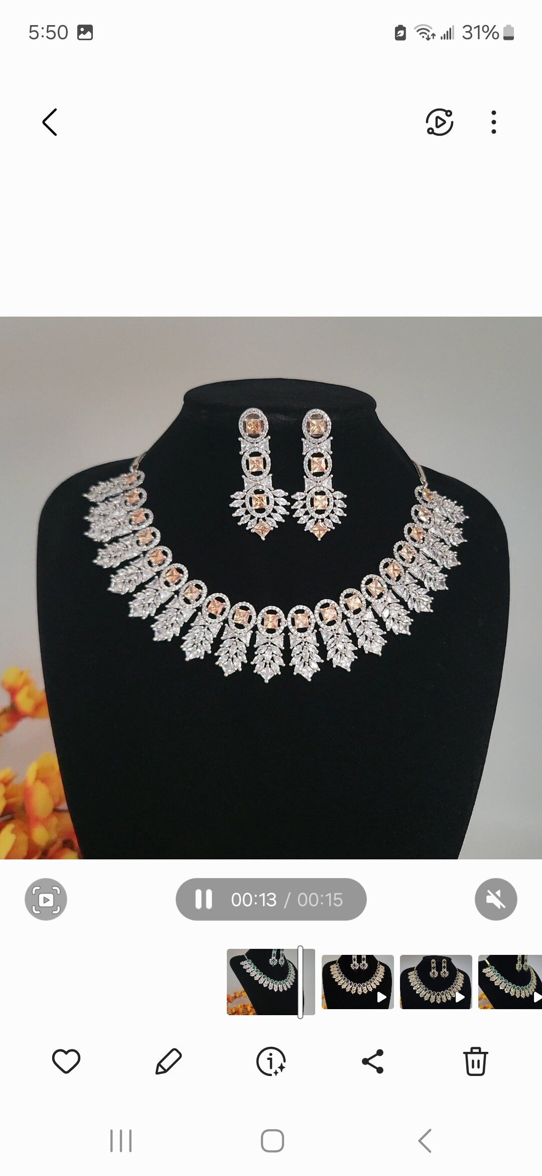 American Diamond Silver Plated Ruby and Crystal Necklace Set Bridal Statement Jewelry| Wedding choker necklace with Earrings| Gift For her
