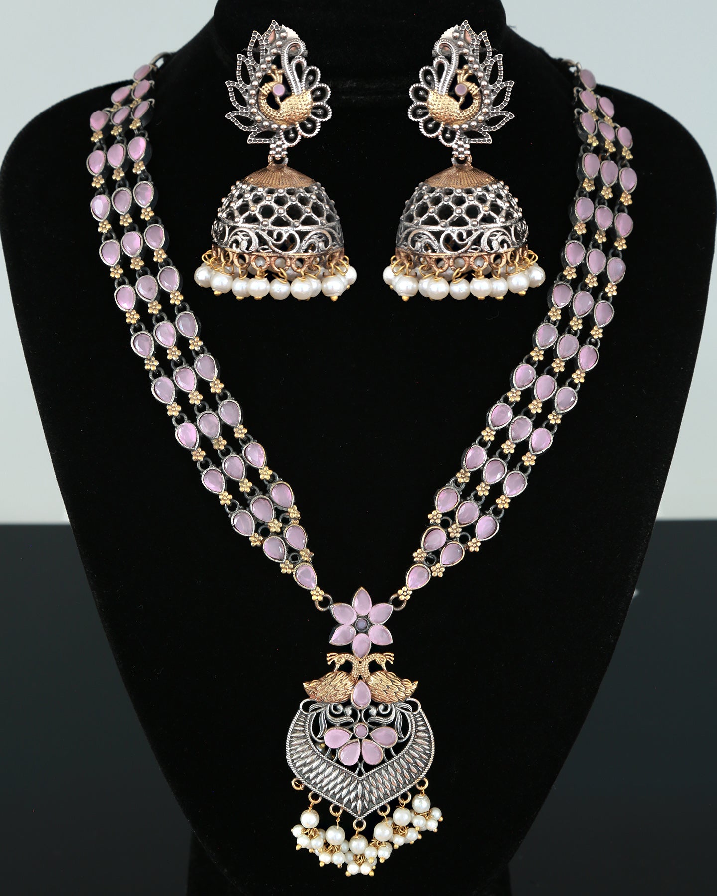 Gold tone palakka coin Necklace Earrings set - PP100234 – Kaya Online