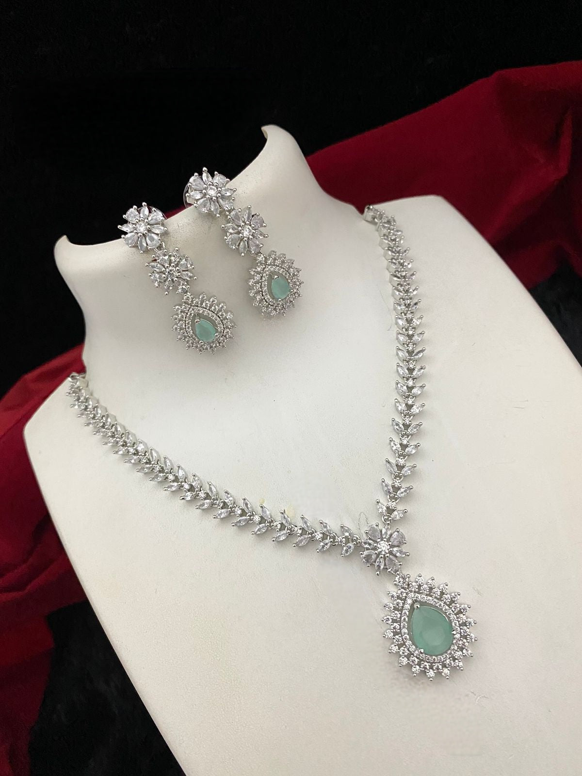 American Diamond Necklaces, CZ AD Jewelry, Bollywood fashion Indian Jewelry, Wedding bridal Necklace