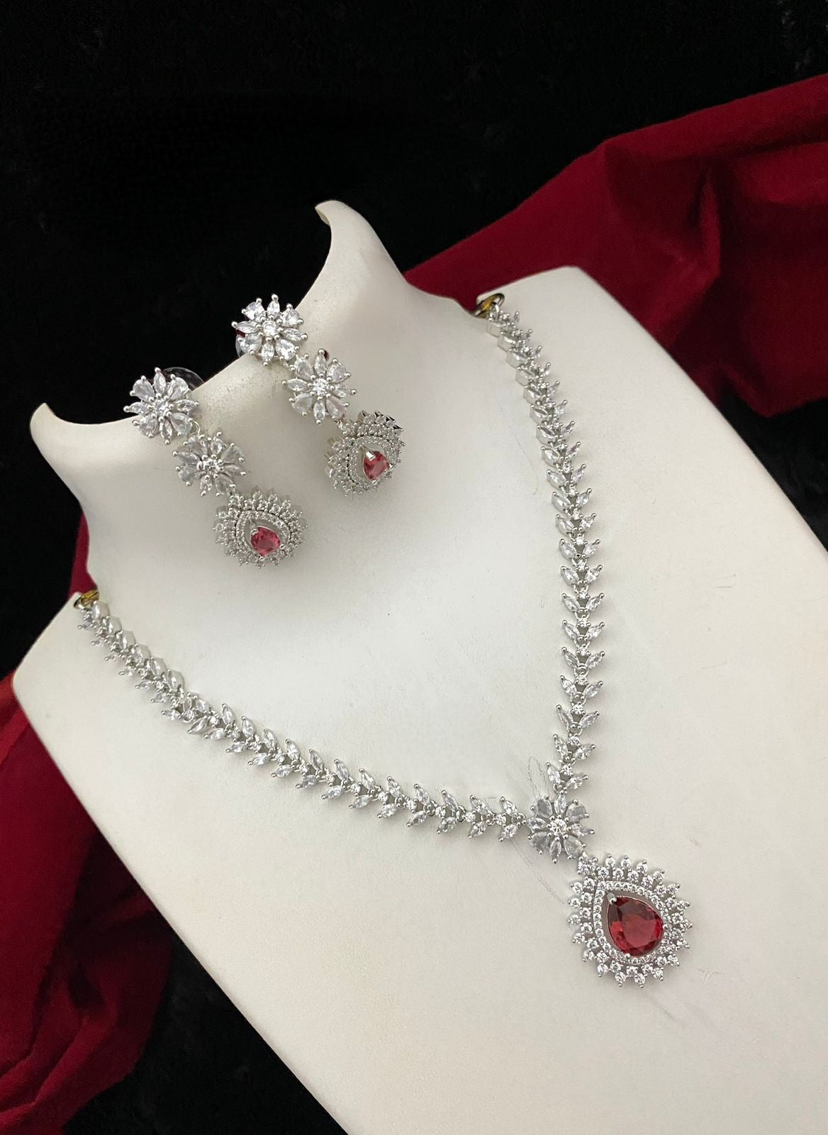 American Diamond Necklaces, CZ AD Jewelry, Bollywood fashion Indian Jewelry, Wedding bridal Necklace