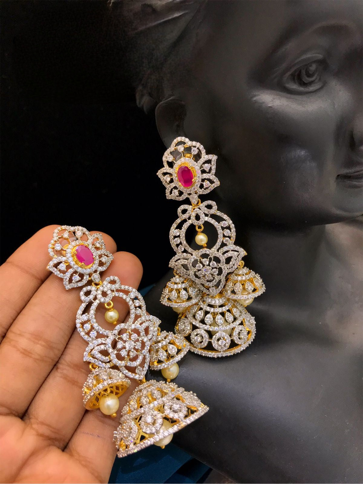 Premium Quality Gold Plated Meenakari Work Partywear Earring for Women and  Girls. | K M HandiCrafts India