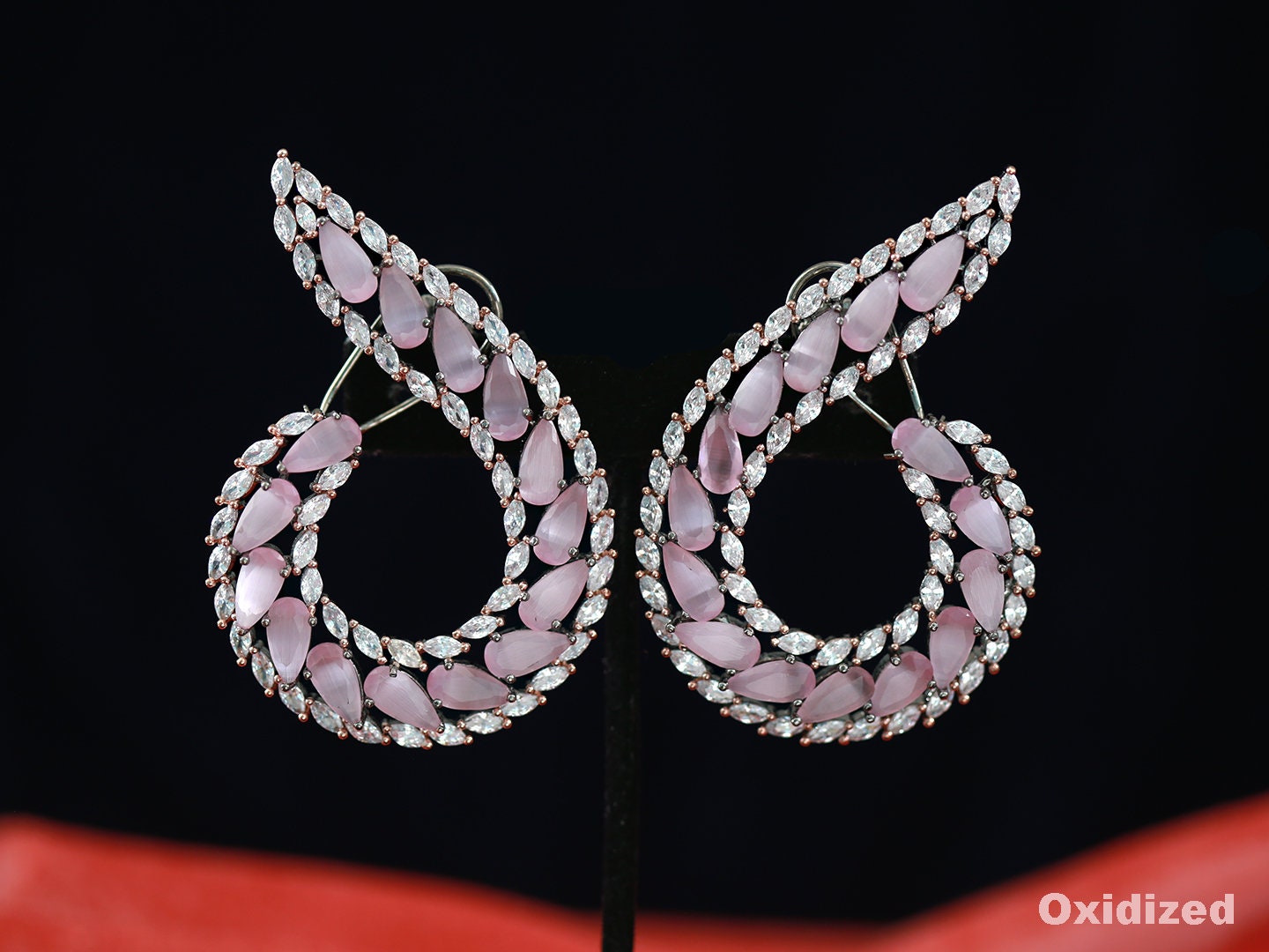 Designer earrings for women | American diamond big earrings | bridal earrings mint green | Latest Punjabi suit earrings | Party wear earring