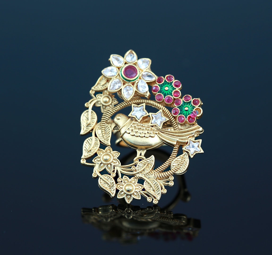 Beautiful Designer Gold rings for women | Floral design finger ring | party cocktail ring