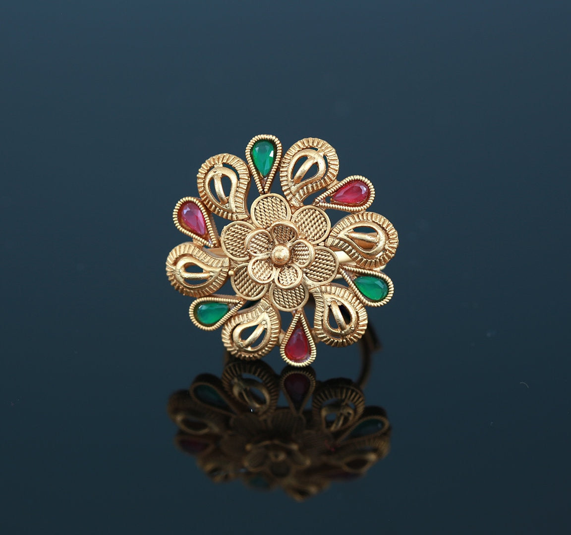 Beautiful Designer Gold rings for women | Floral design finger ring | party cocktail ring