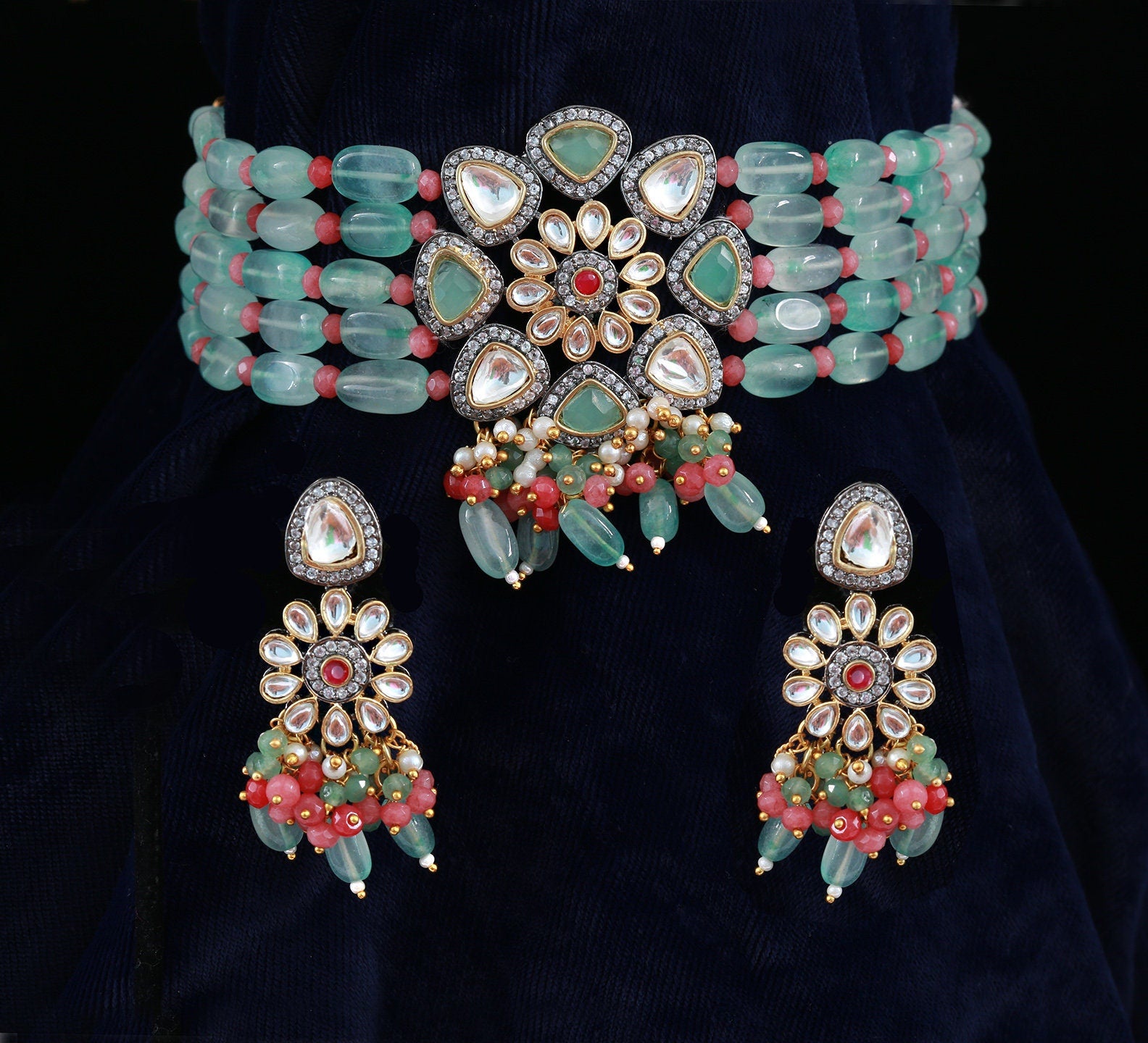 Kundan choker designs | kundan beaded choker |Indian Kundan Necklace Choker | Pakistani kundan jewellery | victorian bridal choker necklace