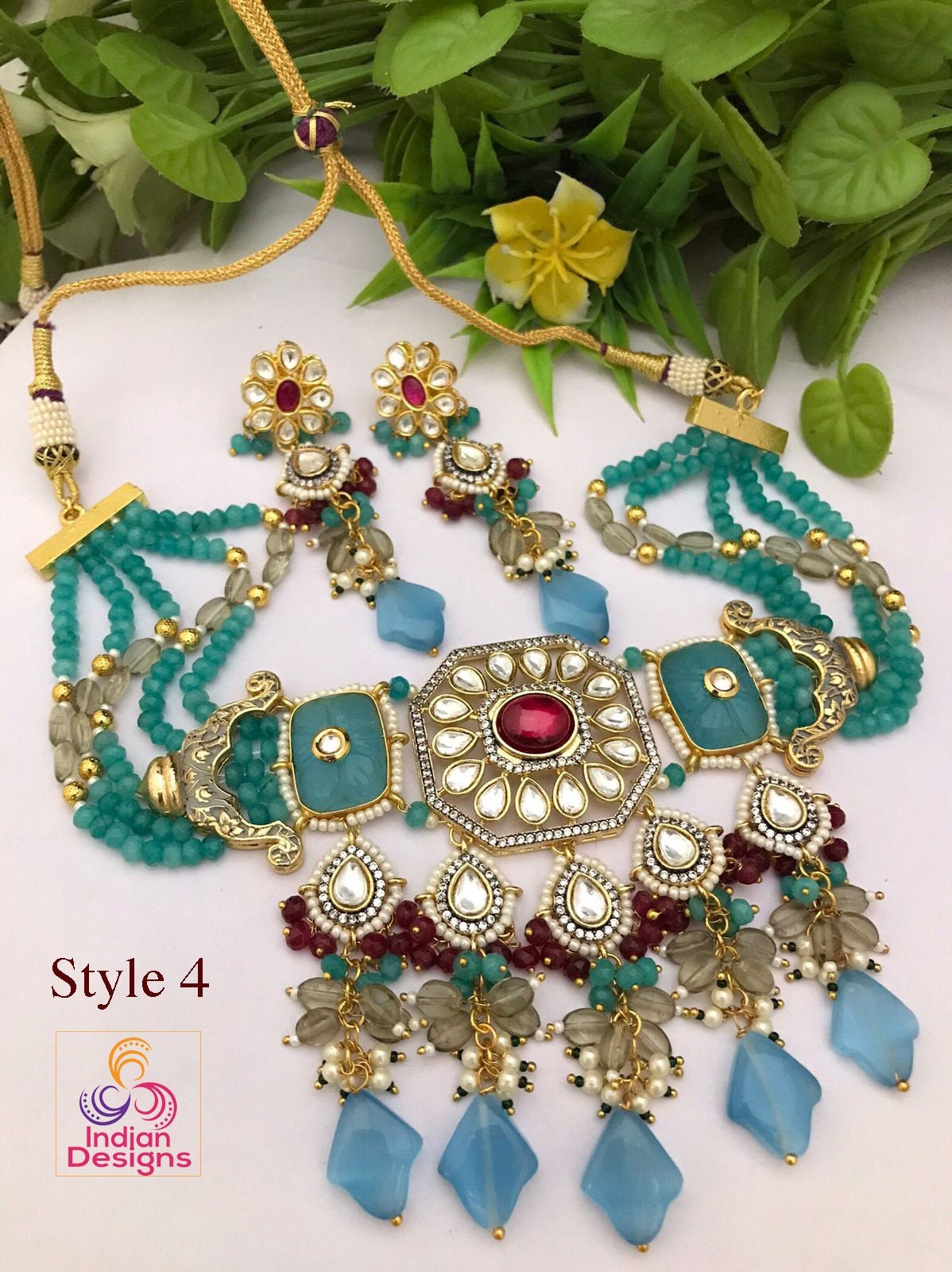 Exclusive Designs Kundan Choker Necklace | Gold Kundan Pearl Bead choker Wedding Necklace |