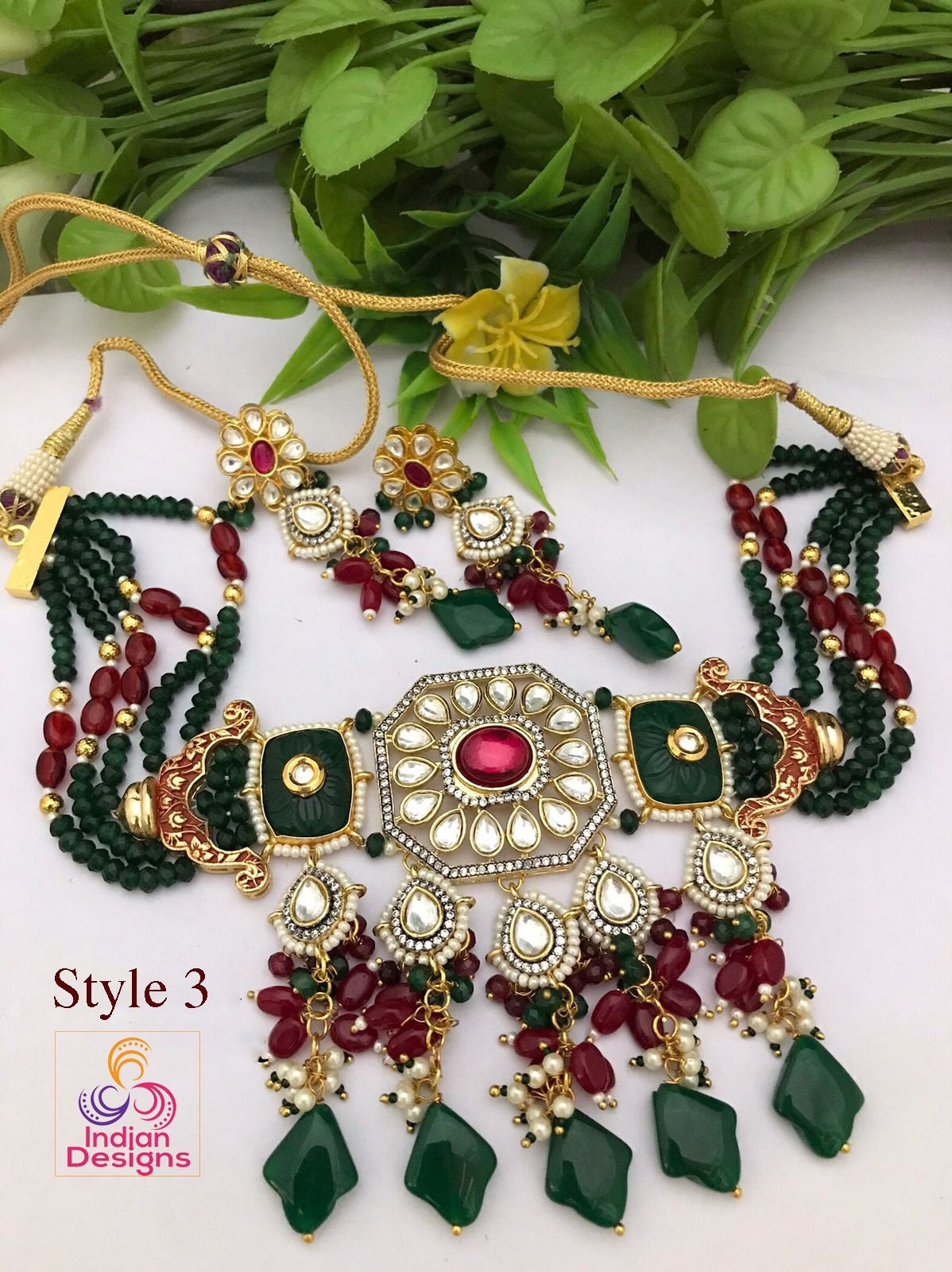 Exclusive Designs Kundan Choker Necklace | Gold Kundan Pearl Bead choker Wedding Necklace |
