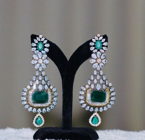 Crystal Antique Clear Sparkling fashion chandelier earrings for prom, bridesmaids