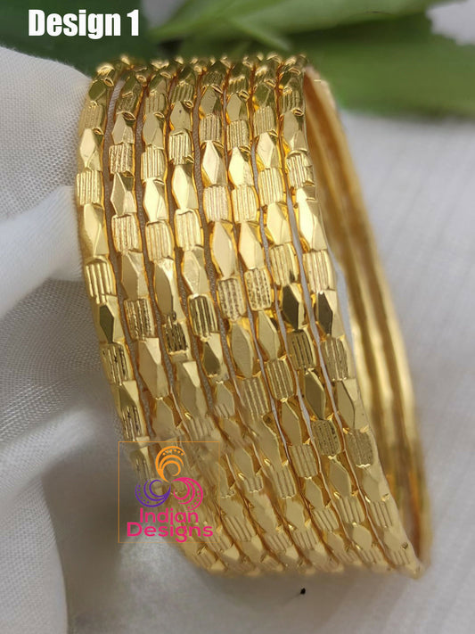 1 gram Gold-Plated Daily wear Bangle Bracelets set of 8|Traditional Indian Jewelry Wedding bangle set|Bollywood Ethnic Bangles Gift for her