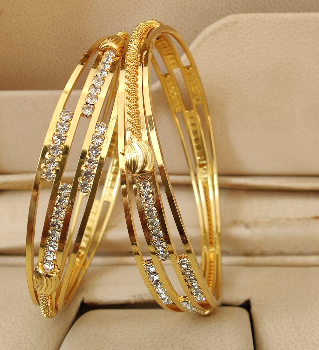 One Gram Gold Plated Bangle Bracelet set-Light Weight |Daily wear Bangle designs in Best price |Kerala Gold bangle set of 2 |Gift for her