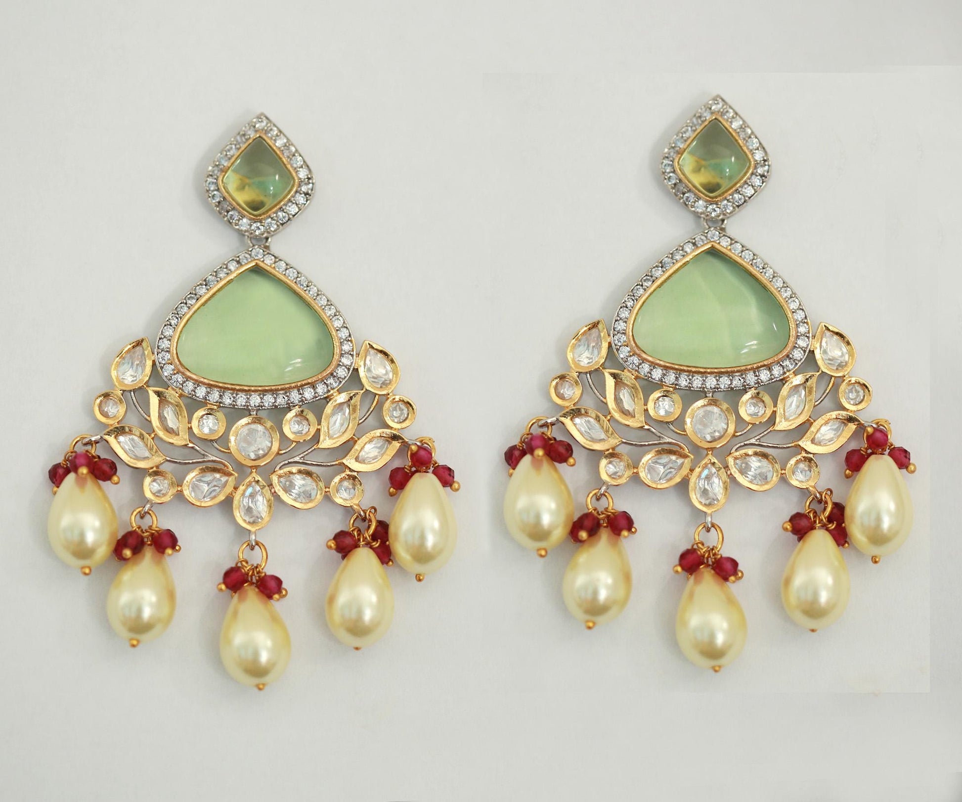 Kundan bridal earrings | Gold Plated Kundan Earrings with Pearl drops | Stylish Statement Earrings wedding | Indian Wedding Bridal Jewelry