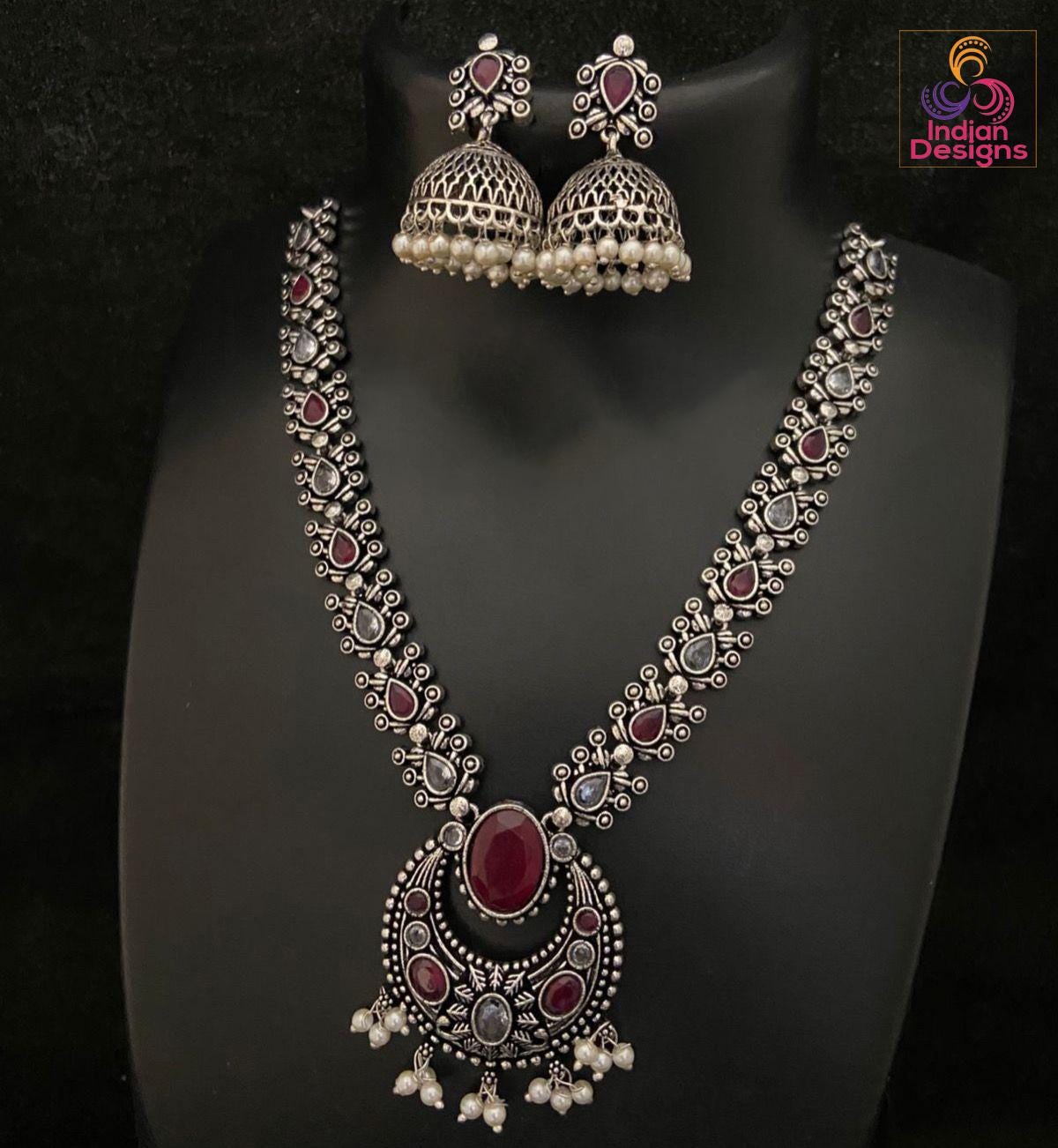 Premium Quality German Silver Oxidized Indian jewelry necklace | Indian Ethnic Jewelry | Wedding Jewelry | Party Wear Jewelry Set