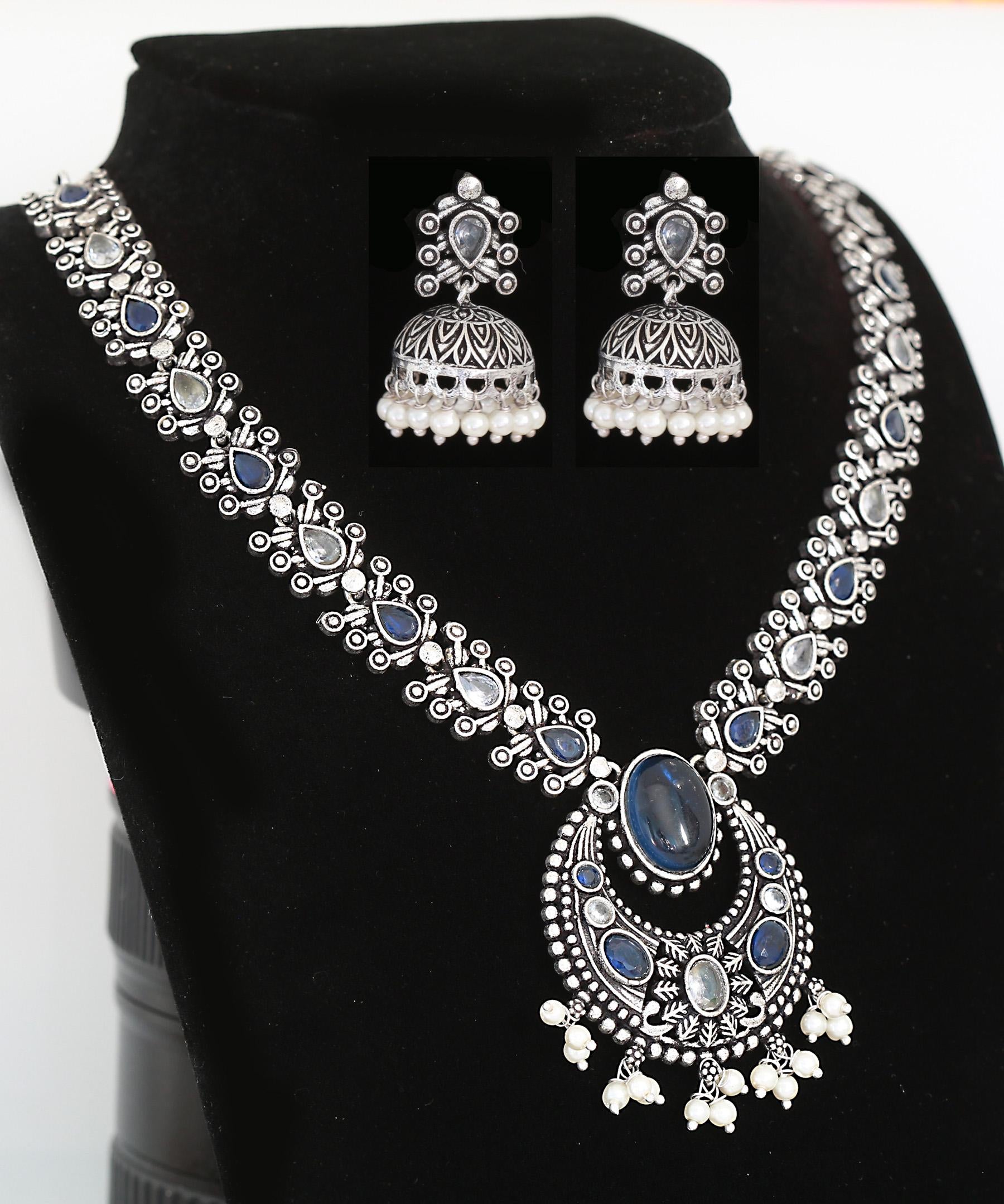 Premium Quality German Silver Oxidized Indian jewelry necklace | Indian Ethnic Jewelry | Wedding Jewelry | Party Wear Jewelry Set