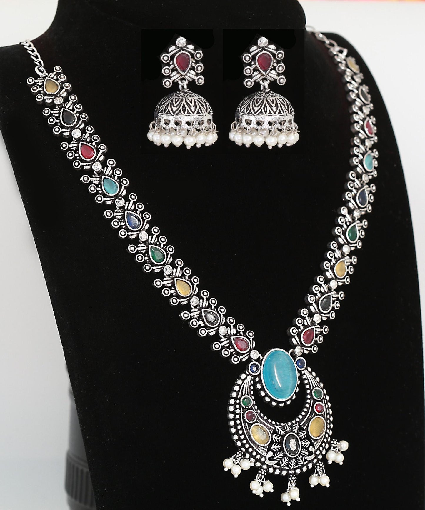 Premium Quality German Silver Oxidized Indian jewelry necklace | Indian Ethnic Jewelry | Wedding Jewelry | Party Wear Jewelry Set