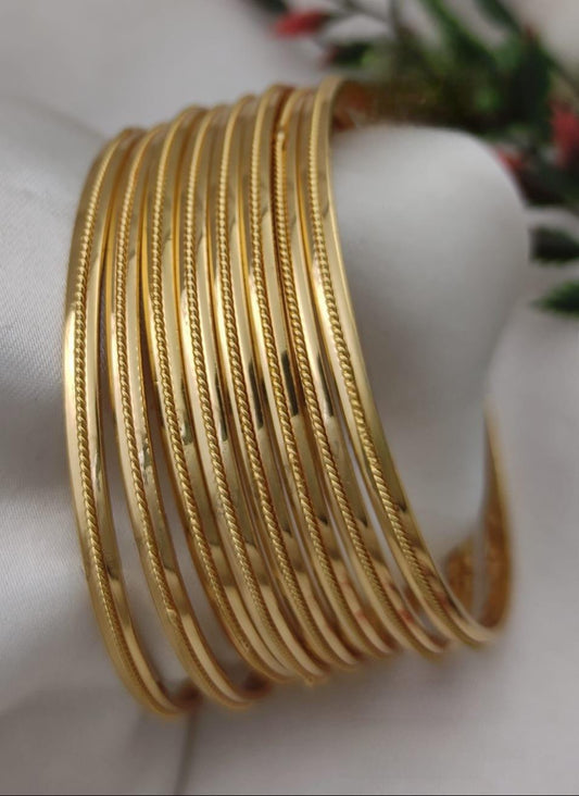Gold-Plated Daily wear Bangle Bracelets set of 8 |Traditional Indian Jewelry Wedding bangle set |Bollywood Ethnic Bangle set| Gift for her