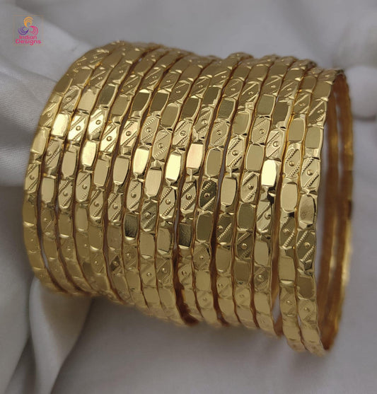 Gold Plated Daily wear Bangle set of 16|Traditional Light weight stackable bangles| South Indian Style Wedding bangles| Gift for her
