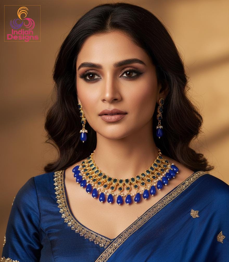 Beaded blue necklace