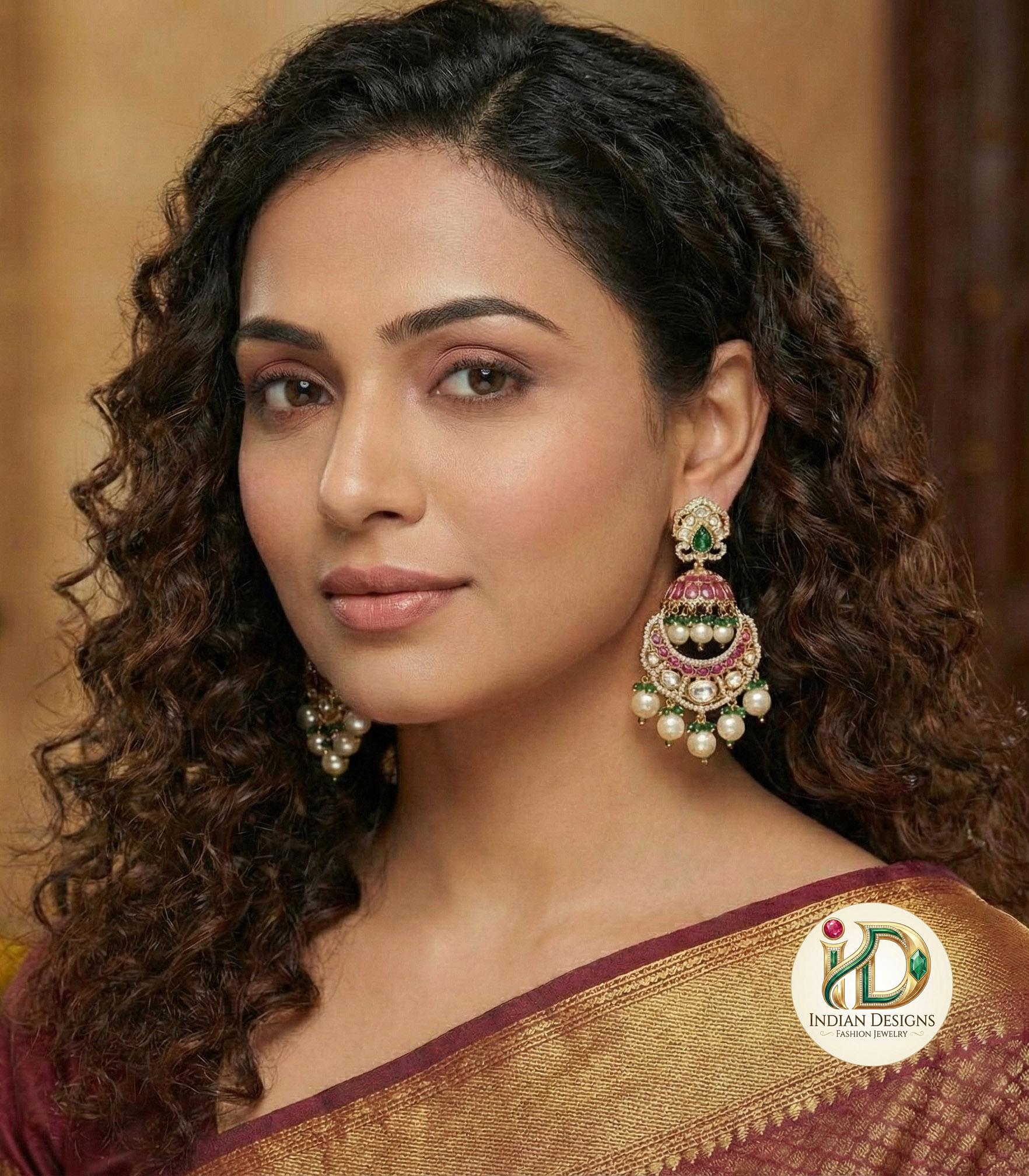 Royal Chandbali Jhumka Earrings| Sabyasachi Style Statement Bridal Earrings| Traditional Jhumki| Crescent Earrings| Big Jhumki| Gift for her