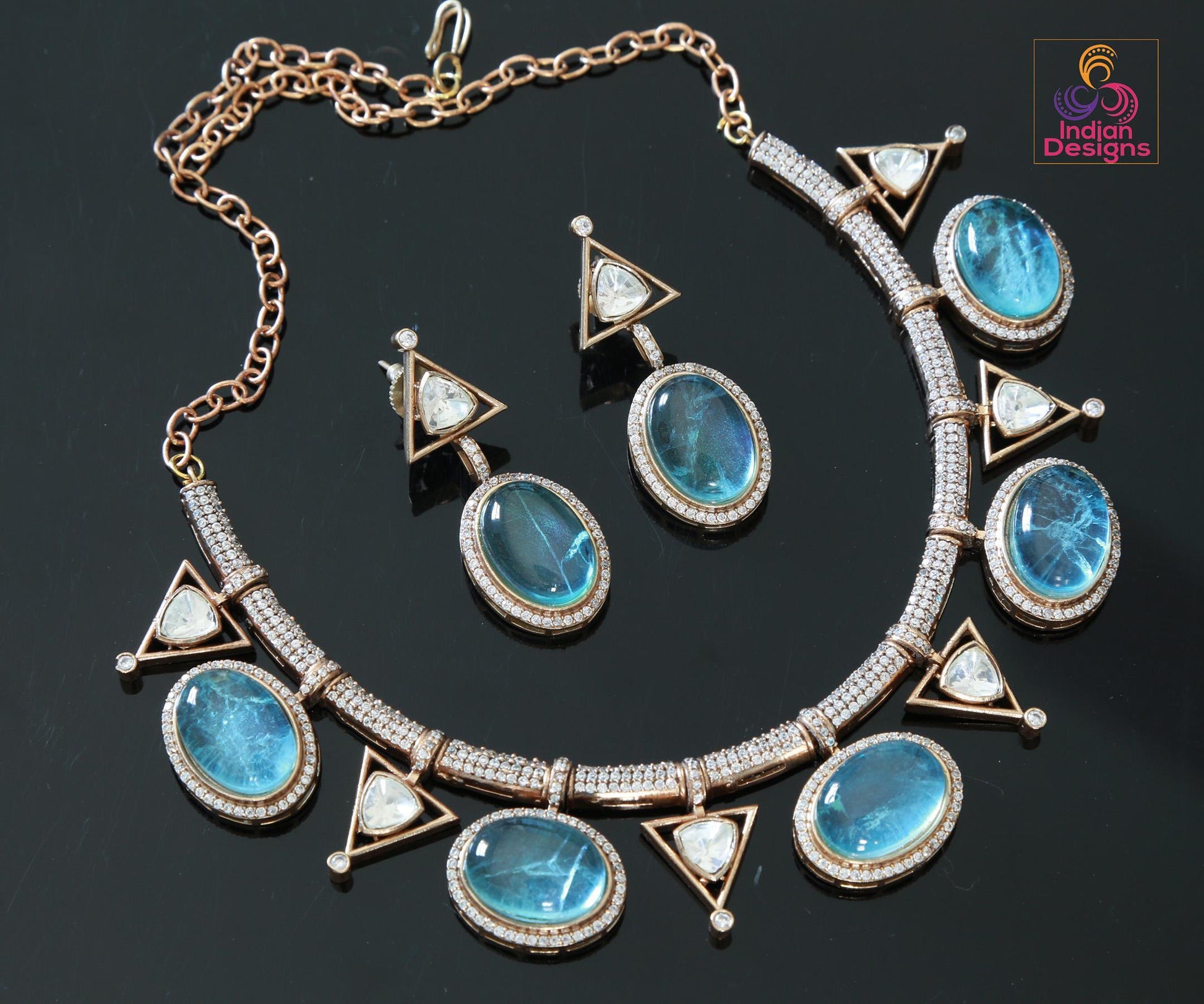 Touchstone Indian Bollywood Kundan Look Faux Ruby Bruiloft Sieraden Touchstone Indian Bollywood Kundan Look Faux Ruby Bruiloft Sieraden