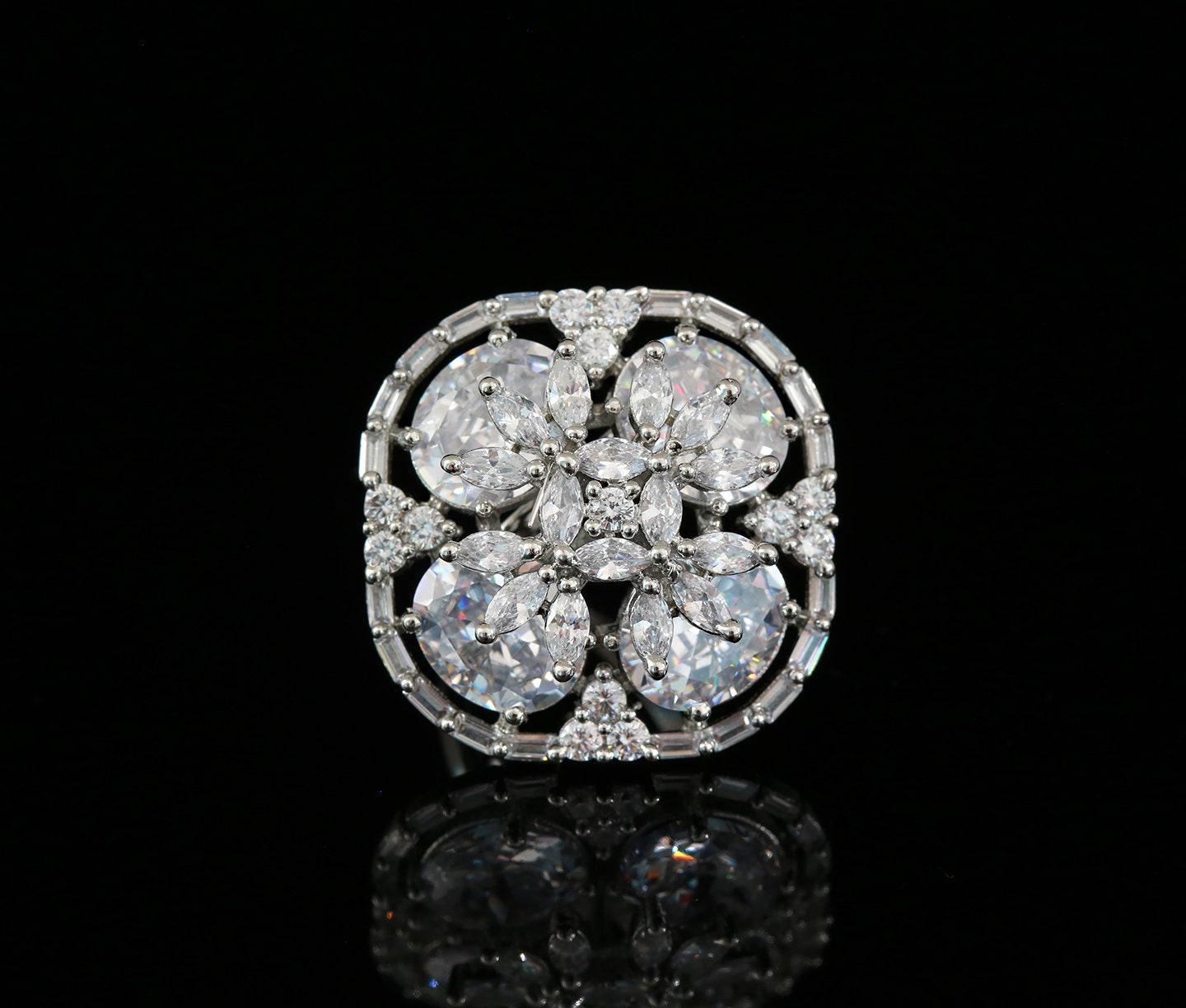 Cocktail rings Rose gold | finger rings for women | wedding rings | Colored stone engagement rings in Rose gold | indian rings with stones