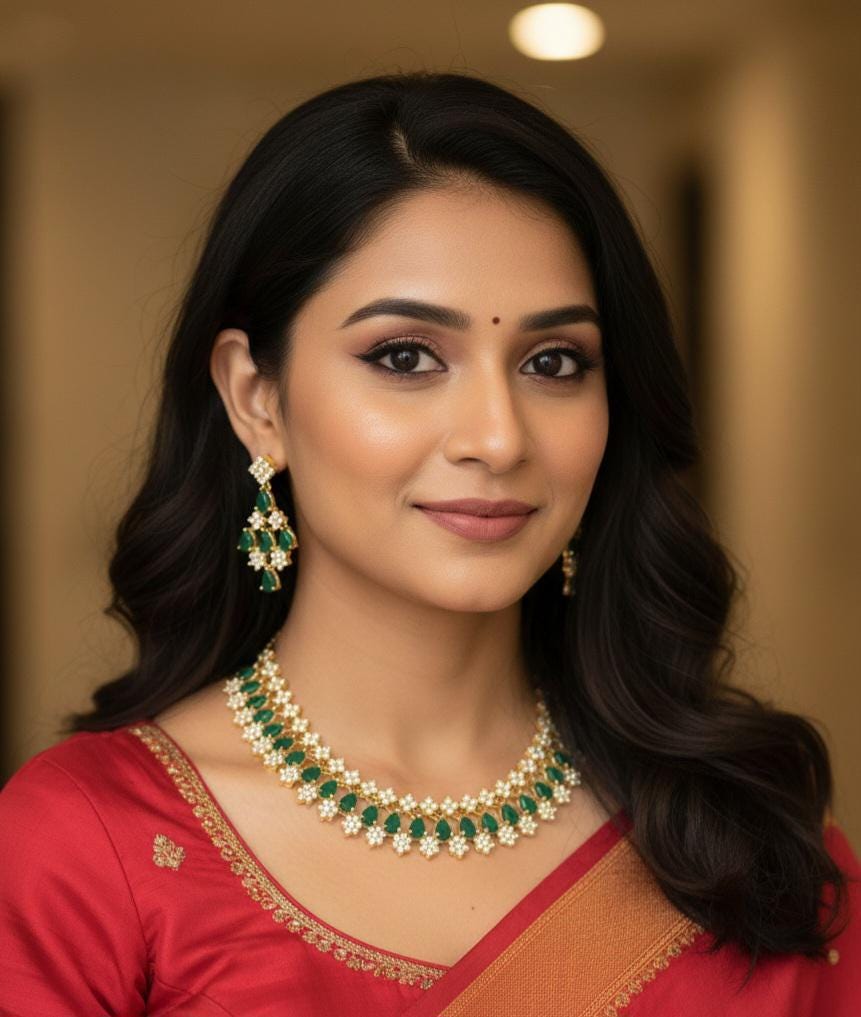 American Diamond Crystal necklace earring set | CZ Star diamond necklace design | Indian wedding bridal choker | Multi Colored stone jewelry