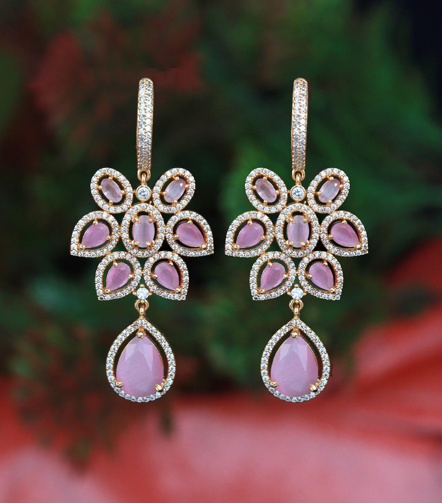 Best quality american diamond earrings in gold polish | cz ad dangler earrings | cubic zirconia drop earrings silver | crystal drop earrings