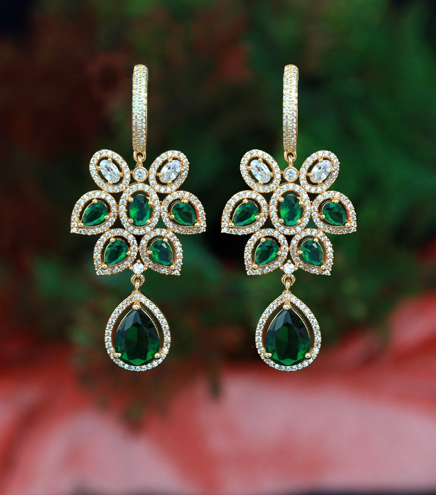 Best quality american diamond earrings in gold polish | cz ad dangler earrings | cubic zirconia drop earrings silver | crystal drop earrings