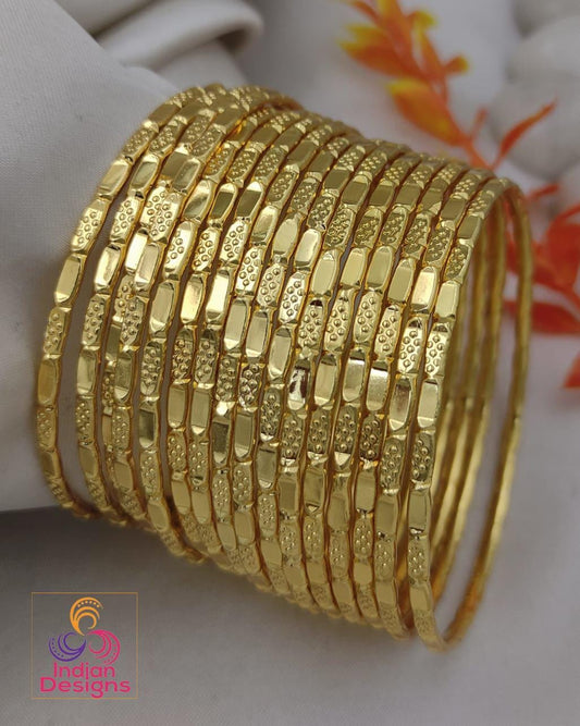 1 gram Gold-Plated Daily wear Bangle Bracelets set of 16|Traditional Indian Jewelry Wedding bangle set|Bollywood Ethnic Bangles Gift for her