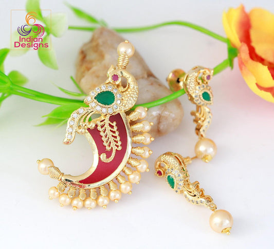 Gold plated puligoru pendant | american diamond tiger claw pendant designs | ad locket | cz pearl pendant | south indian jewelry designs