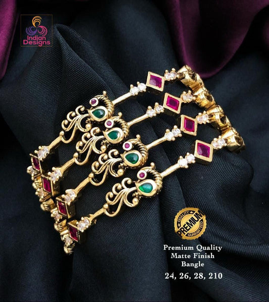 Openable American Diamond kada bangle | Indian Designs Stylish CZ AD bracelet | Gold Plated Trendy Sapphire Orange stone bangle bracelet