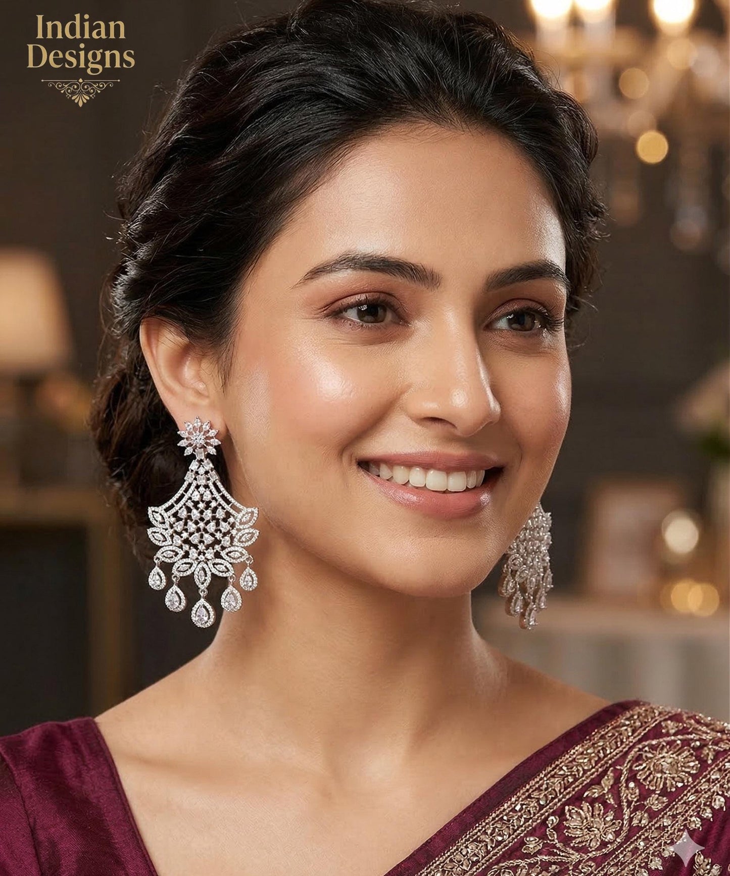 CZ stone Indian Earrings| Large Bridal Statement Jhumka| Ruby Pink Diamond Drop Earrings| Bollywood Party Wear Earrings| Gift for Her