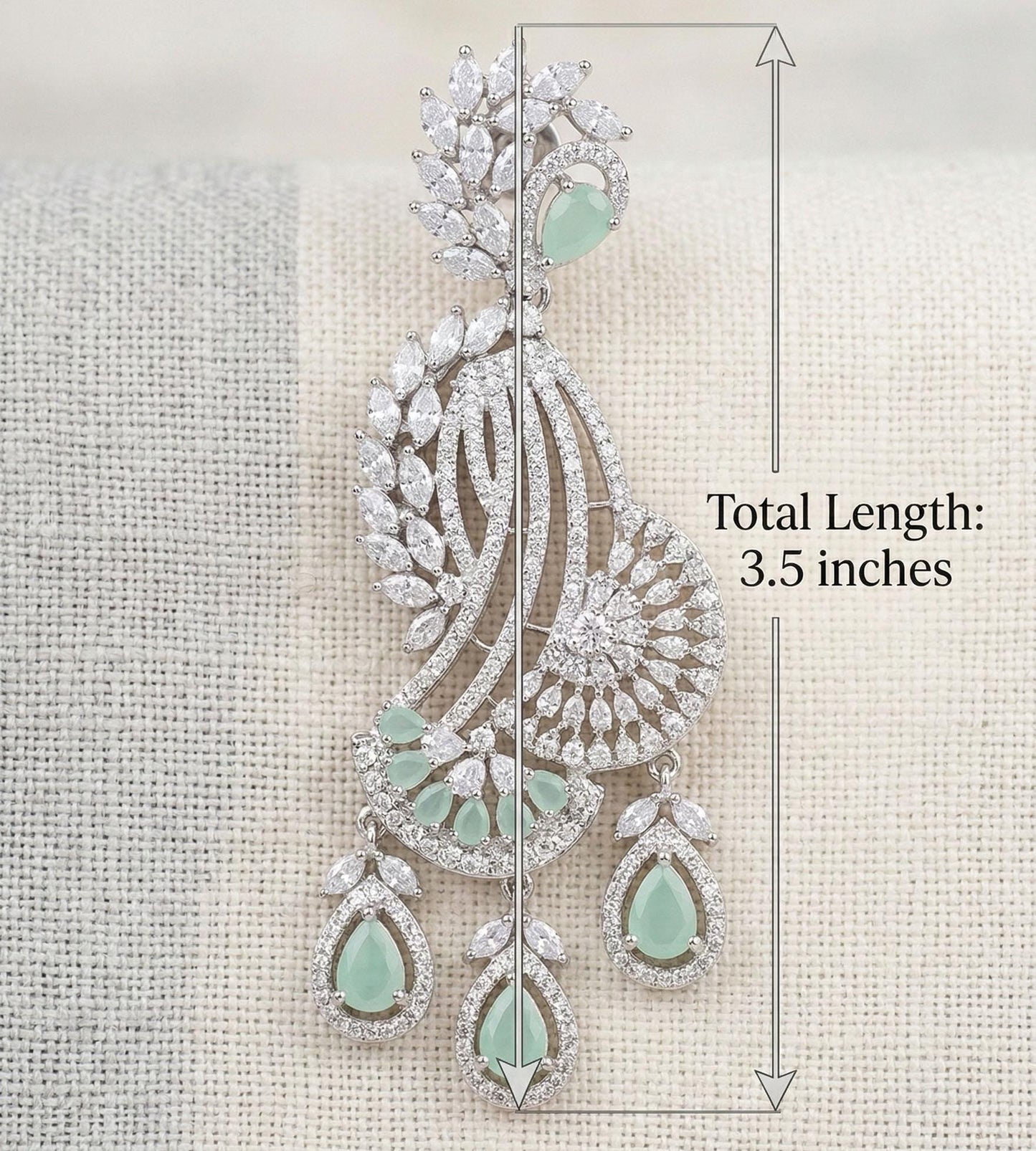 Rose gold american diamond indian wedding earrings | statement bridal earrings | bollywood jewelry chandbalis | pakistani fashion earrings