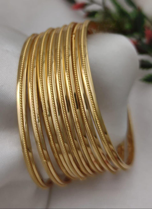 Gold-Plated Daily wear Bangle Bracelets set of 8 |Traditional Indian Jewelry Wedding bangle set |Bollywood Ethnic Bangle set| Gift for her